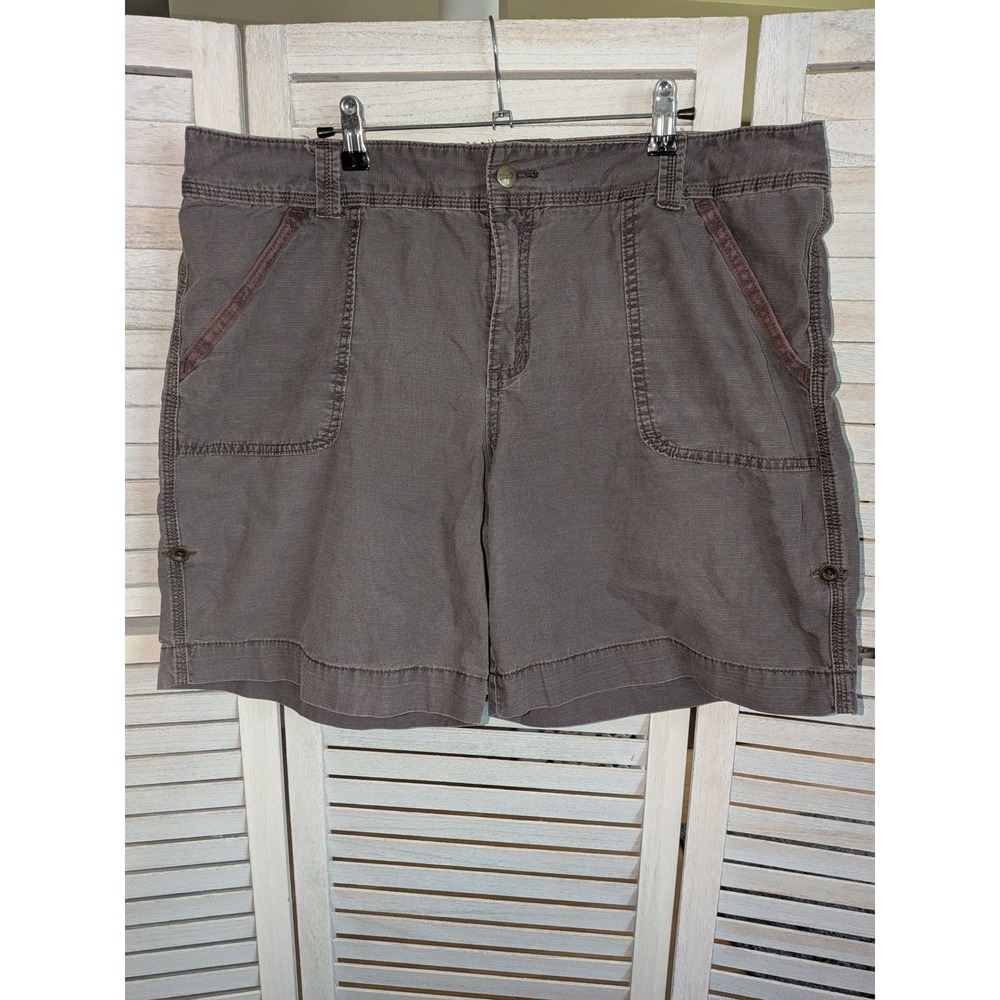 Carhartt Womens size18 Relaxed Fit Ripstop Cargo Shorts Gray Convertible Roll Up